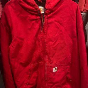 Worn once- Men’s Vintage Red Carhartt Jacket  Size - XL |J140 RED | 
Quilt lined